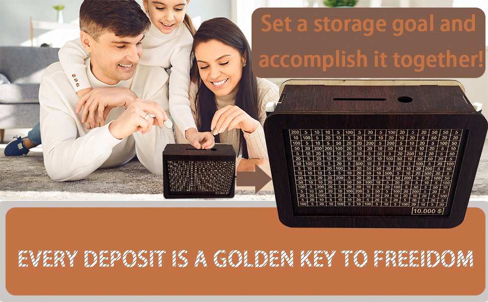 Amazon.com: Wooden Money Saving Lock Cash Box,Official Save Safe
